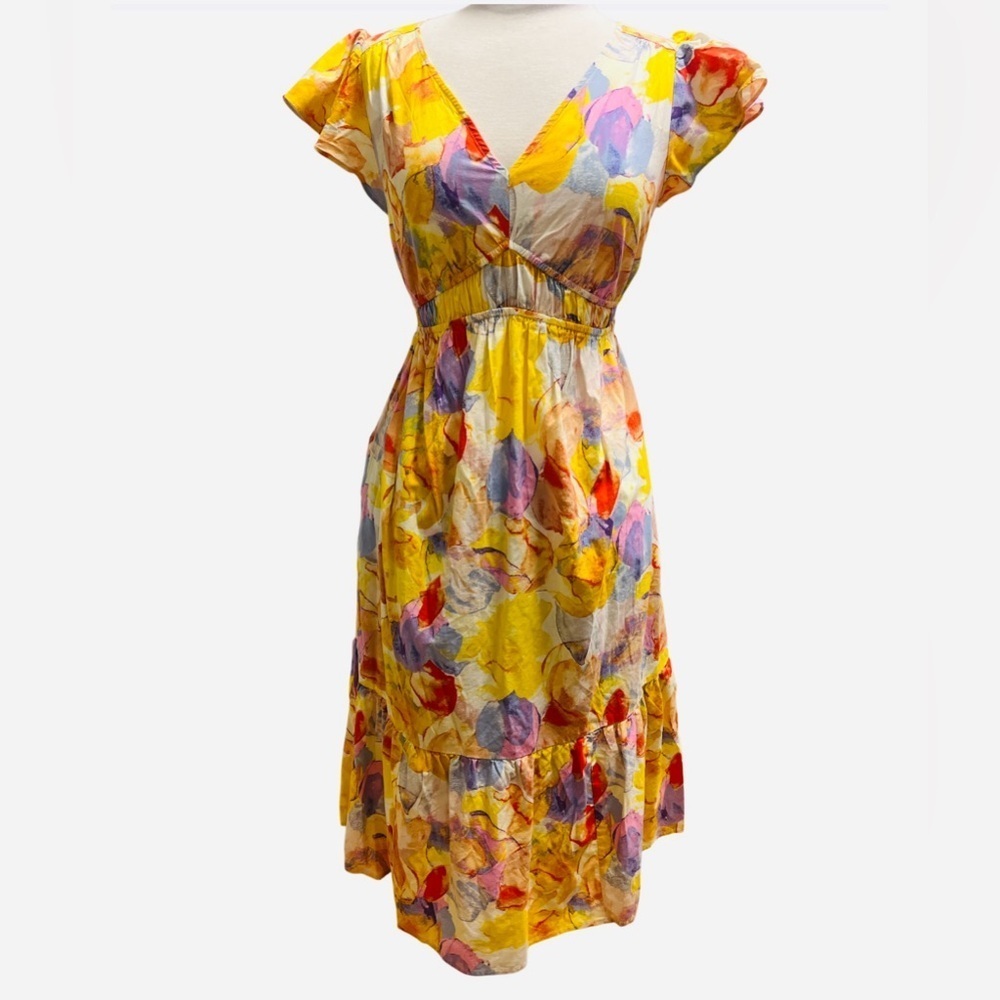 ISABEL -MATERNITY Floral Yellow Midi Dress